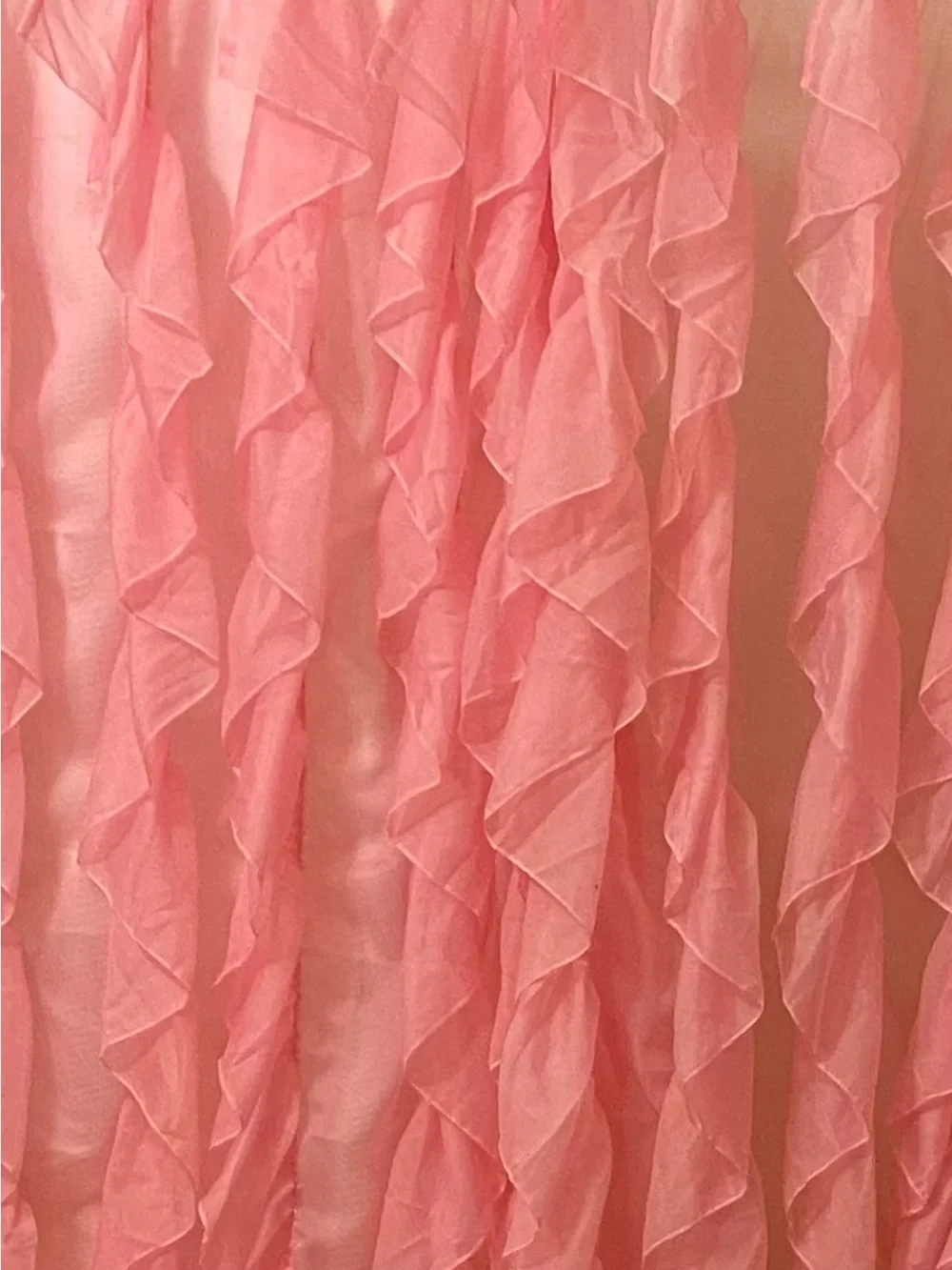 Pink Ruffle Chiffon Curtain Panel